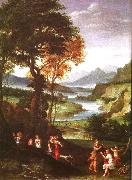  Gian  Battista Viola Landscape with Meleager and Atlanta oil painting reproduction
